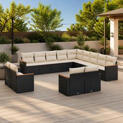 Friendly 13 Piece Outdoor Sofa Set in Black