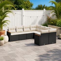 Garden Sofa Set 8 Piece Outdoor Furniture Patio Lounge Black Rattan Modular