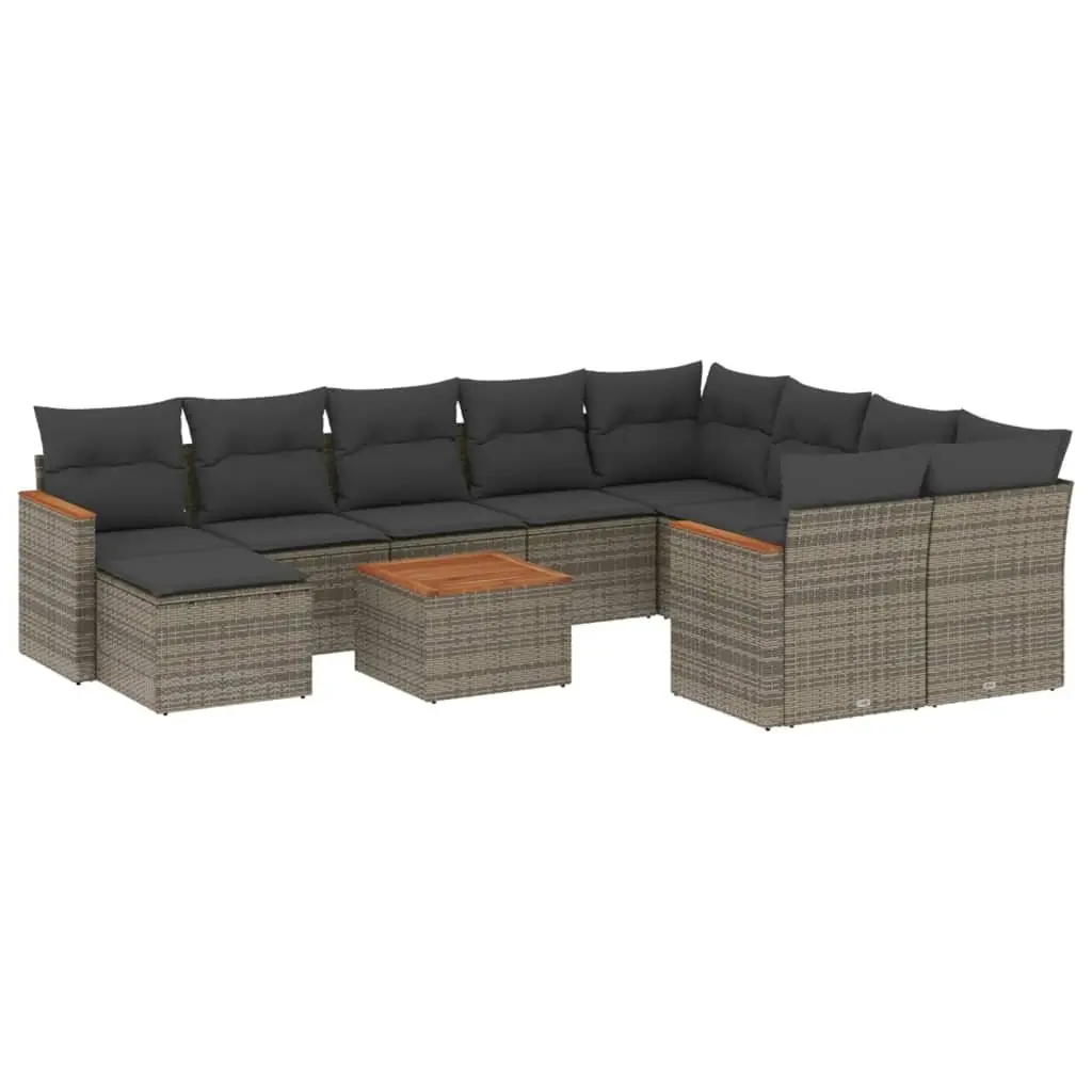 Garden Sofa Set 11 Piece Outdoor Furniture Patio Seating Grey Rattan Modular