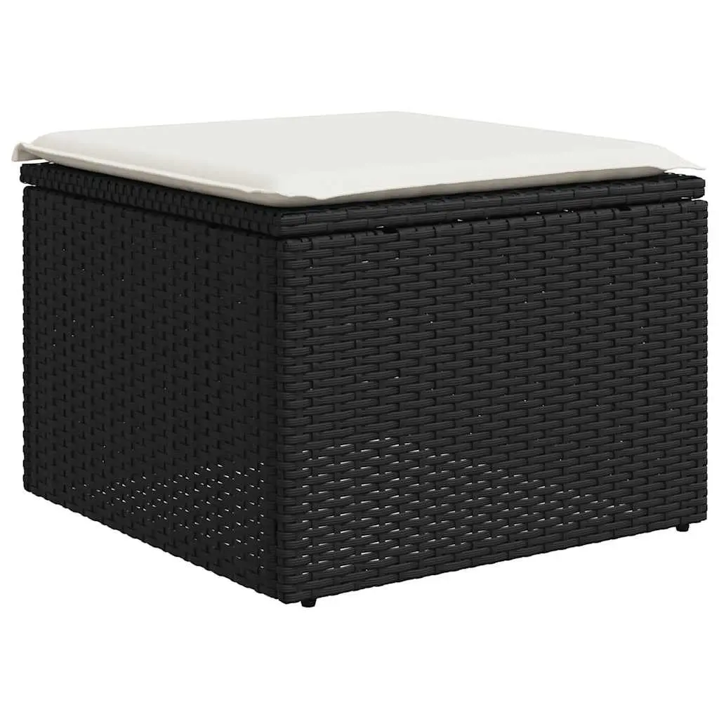 Garden Sofa Set 11 Piece Outdoor Patio Furniture Modular Rattan Black Cushions