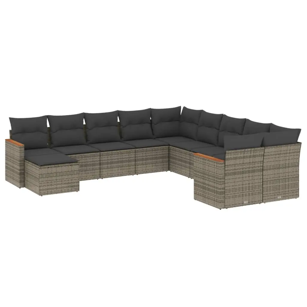Garden Sofa Set 11 Piece Outdoor Furniture Patio Lounge Grey Modular Sectional