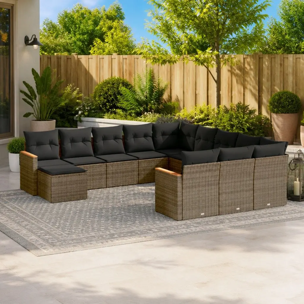 Garden Sofa Set 12 Piece Outdoor Furniture Patio Lounge Grey Modular Seating