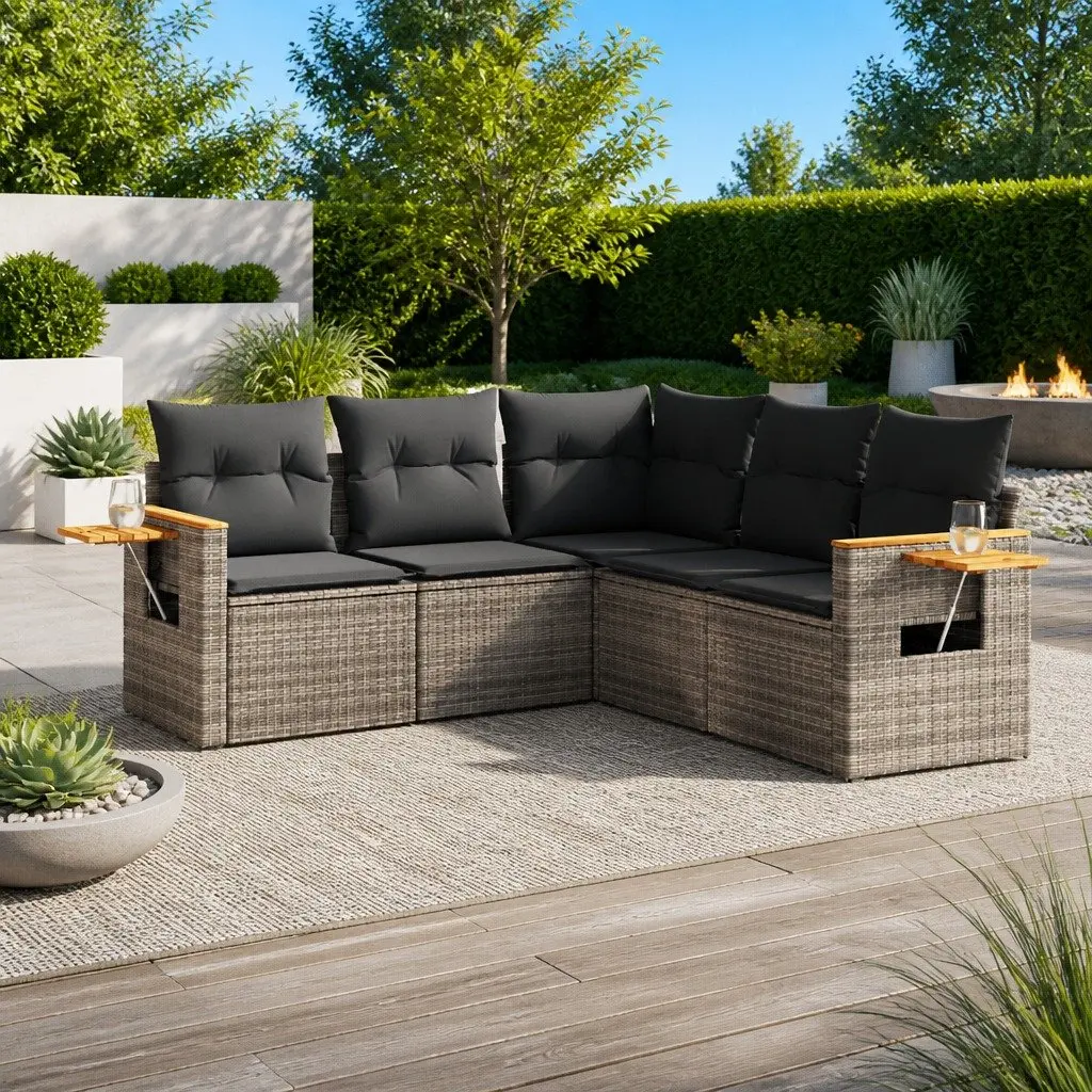 5 Piece Garden Sofa Set with Cushions