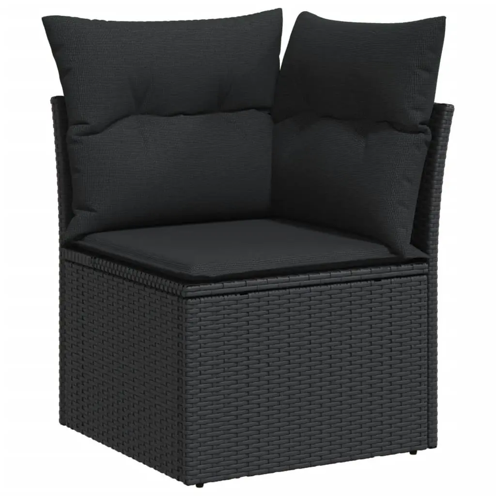 Garden Sofa Set 5 Piece Outdoor Furniture Patio Lounge Black Poly Rattan Modular