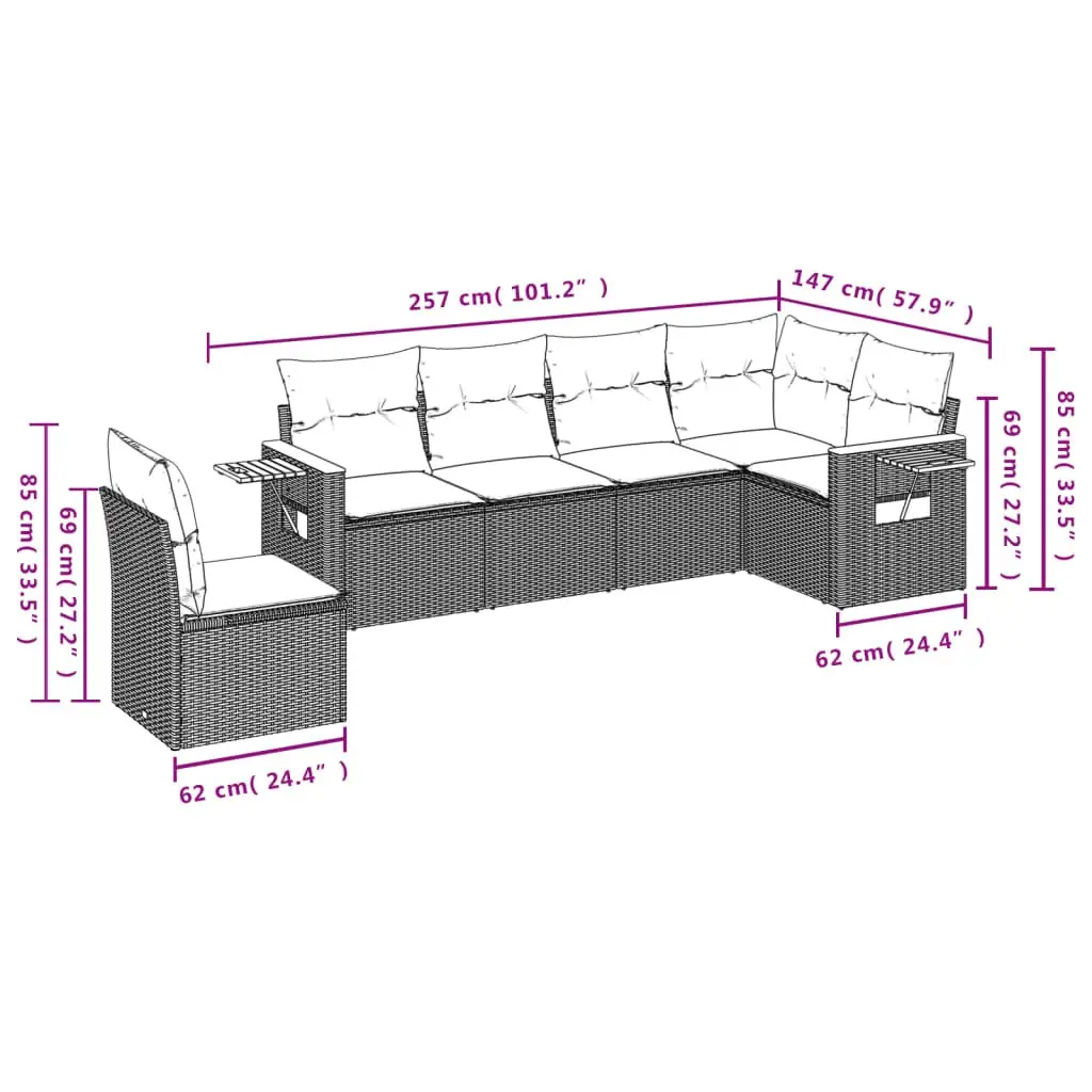 6-Piece Outdoor Sofa Set