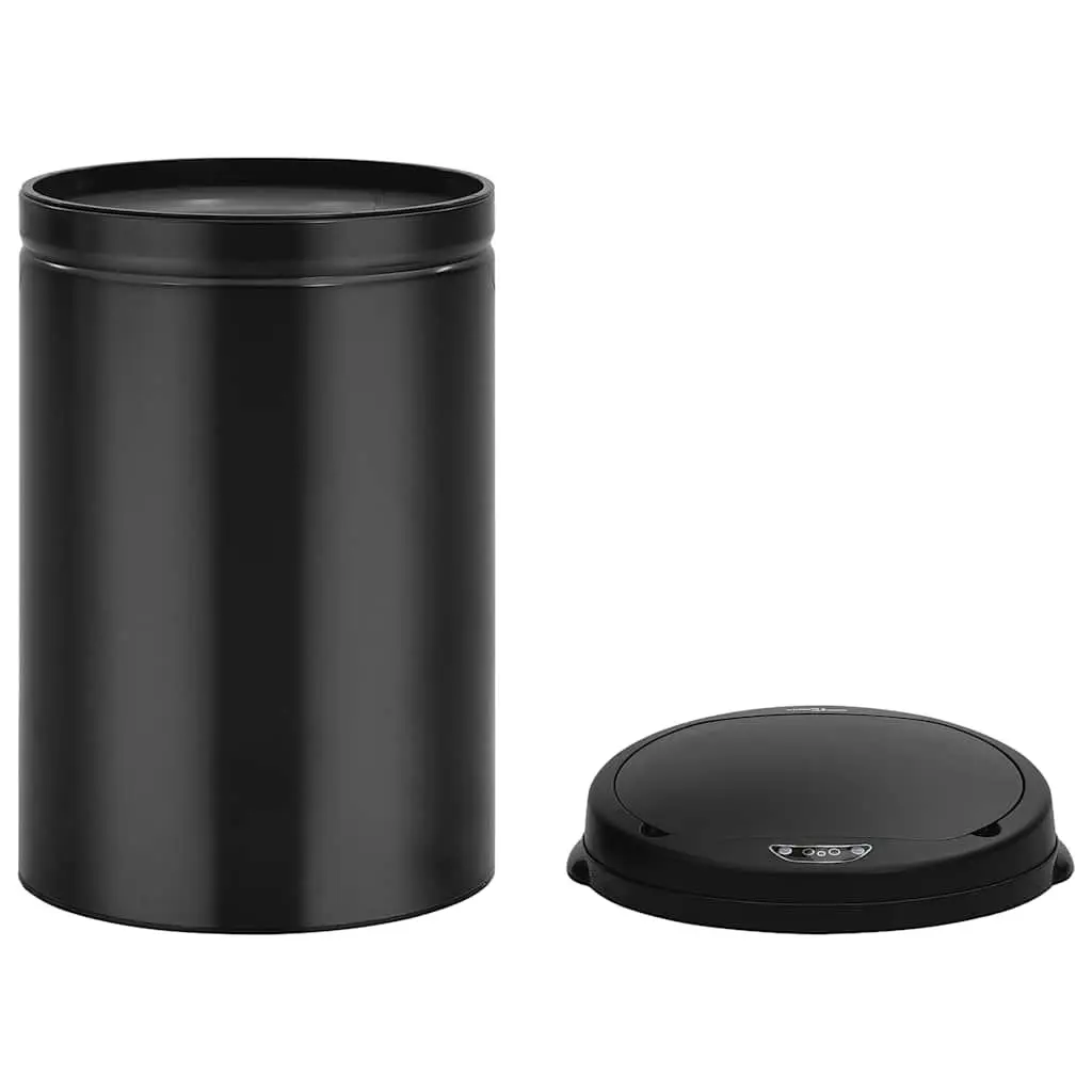 Automatic Sensor Dustbin 30L Waste Bin Black Carbon Steel Touch Free Trash Can
