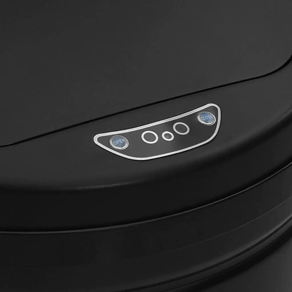 Automatic Sensor Dustbin 30L Waste Bin Black Carbon Steel Touch Free Trash Can