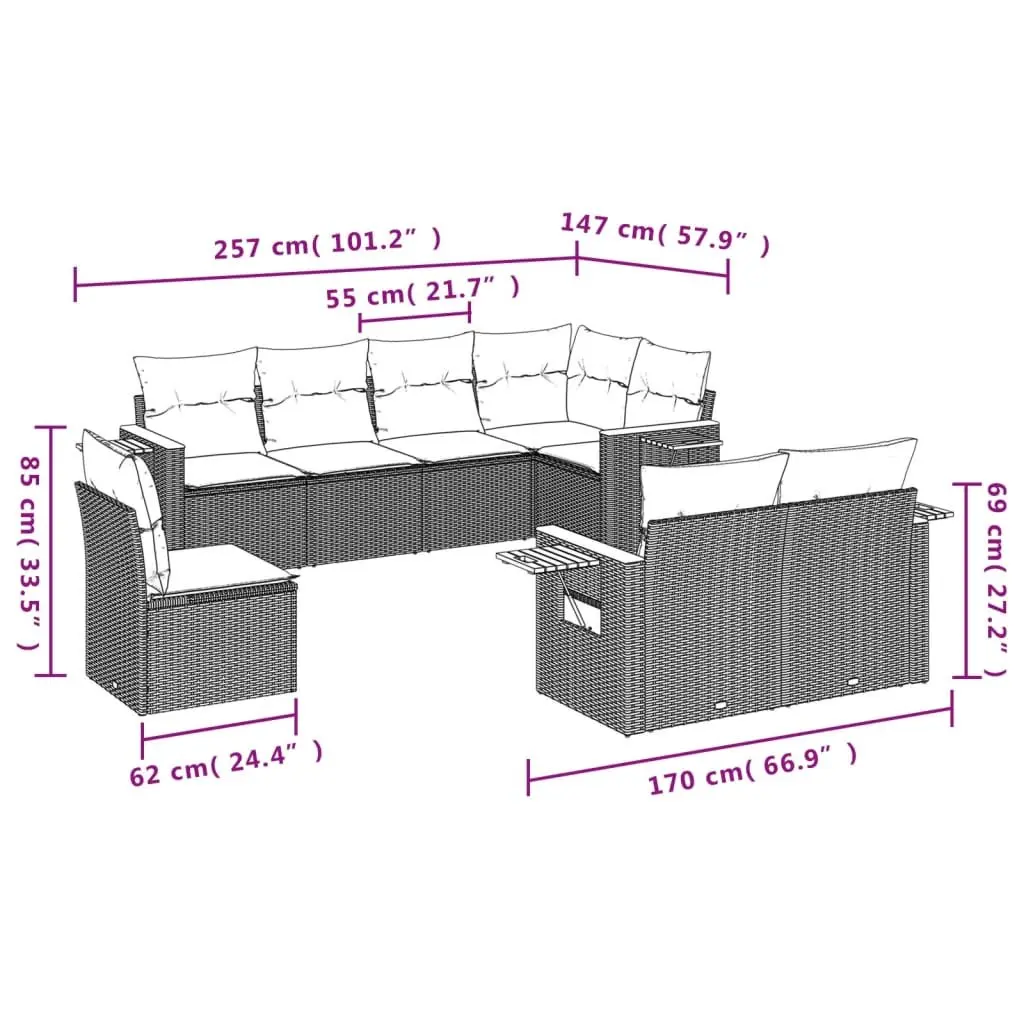 8 Piece Outdoor Sofa Set