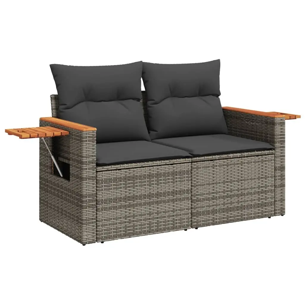 Garden Sofa Set 8 Piece Outdoor Furniture Grey Poly Rattan Patio Lounge Modular