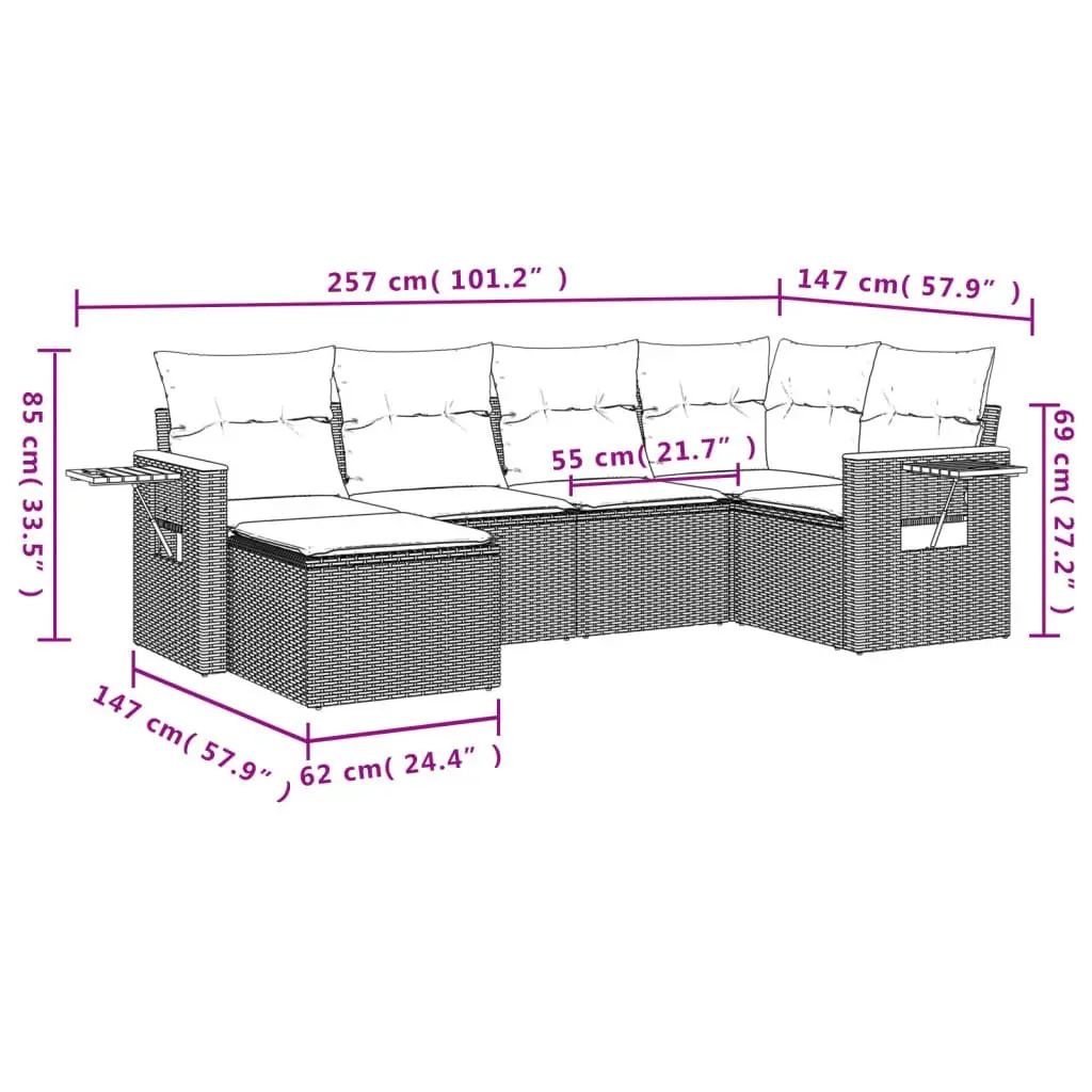 6-Piece Garden Sofa Set