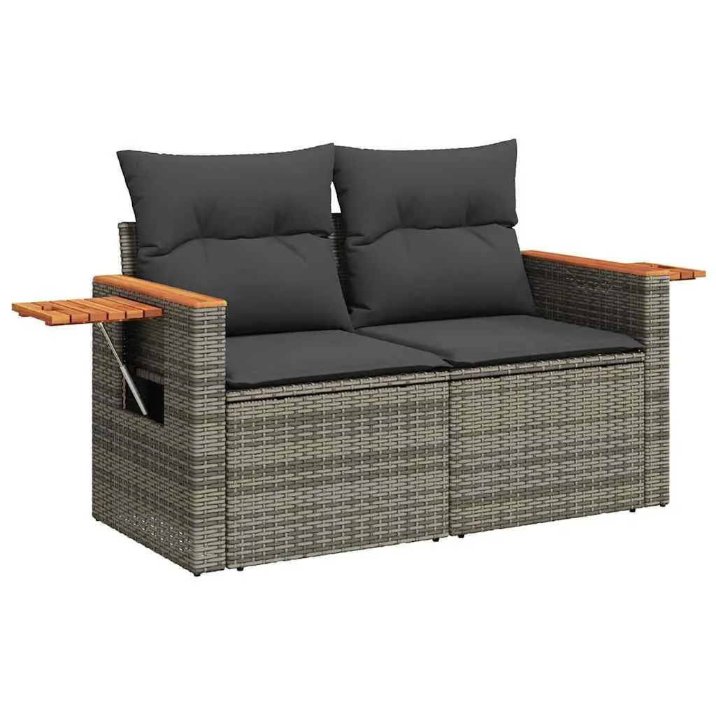 Garden Sofa Set 10 Piece Outdoor Furniture Grey Poly Rattan Modular Patio