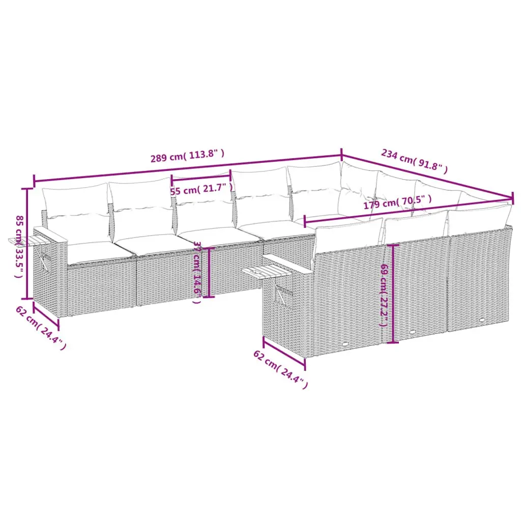 10-Piece Garden Sofa Set