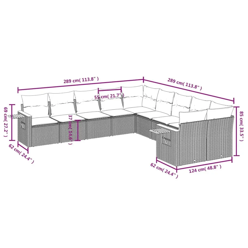 10-Piece Garden Sofa Set