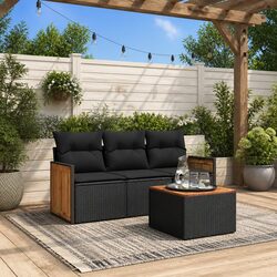 Your Ideal Black 4-Piece Garden Sofa Set for Outdoors