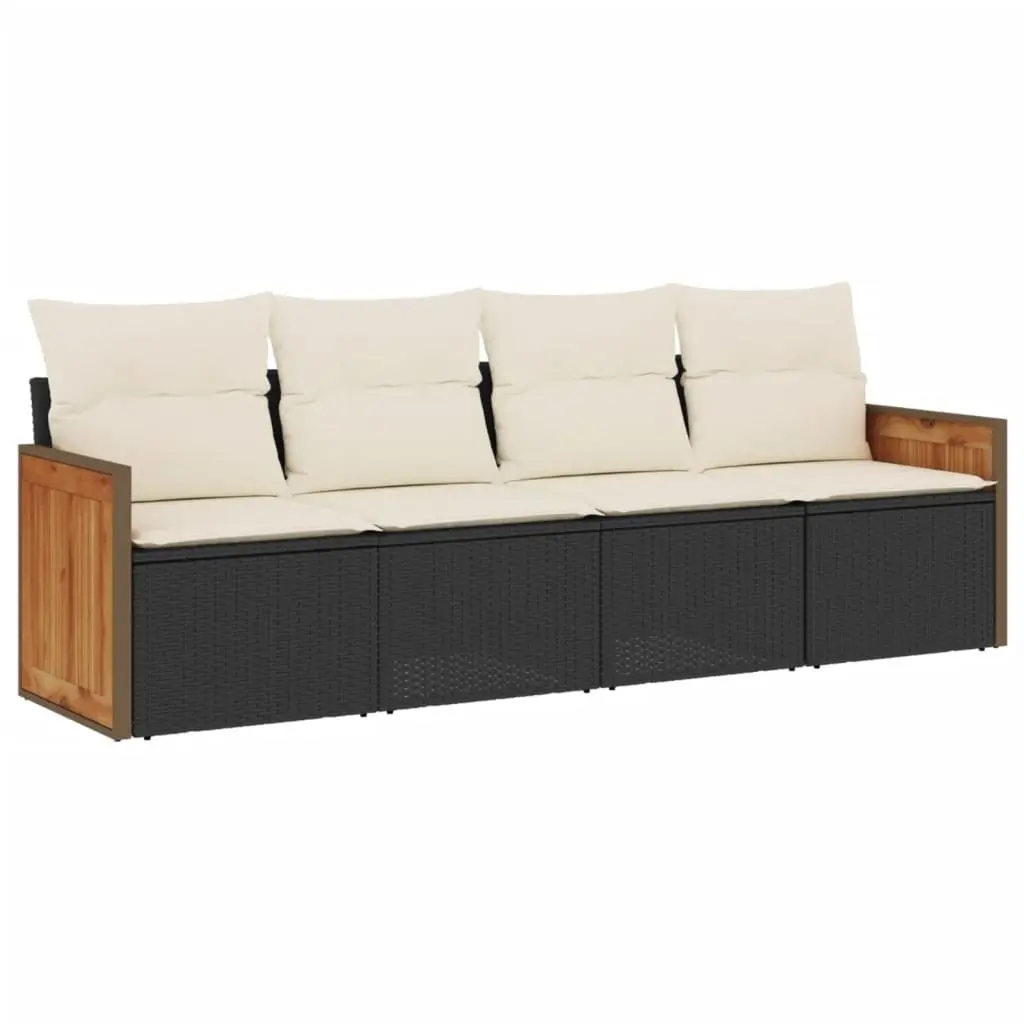 Garden Sofa Set 4 Piece Outdoor Furniture Patio Black Cushions Modular Reclining