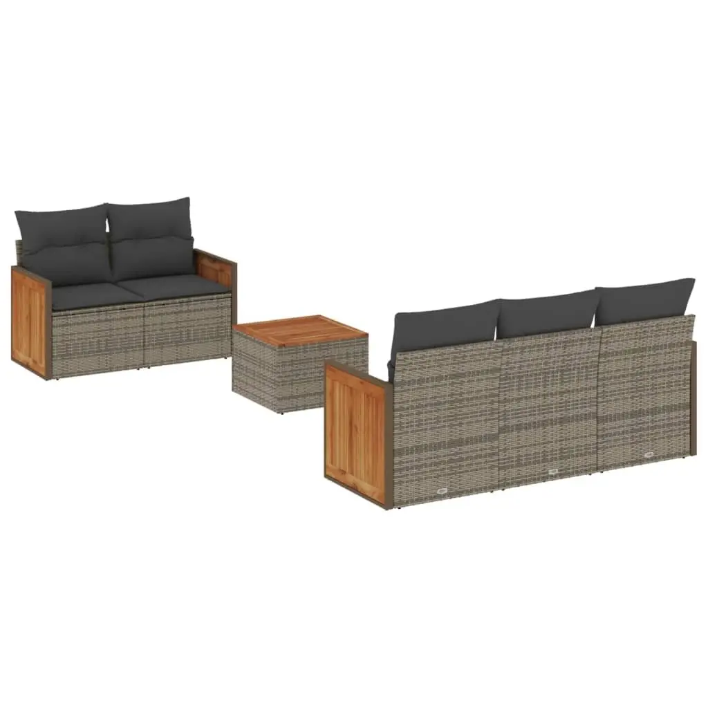 Garden Sofa Set 6 Piece Outdoor Furniture Patio Seating Grey with Cushions