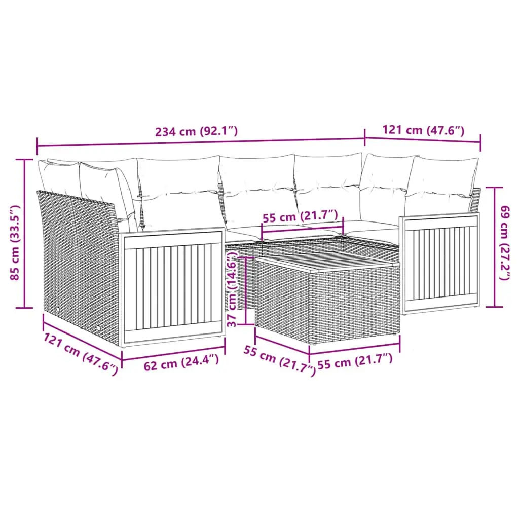 7 Piece Garden Sofa Set