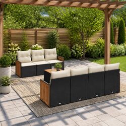 Stylish 8-Piece Black Outdoor Sofa Set for Your Patio