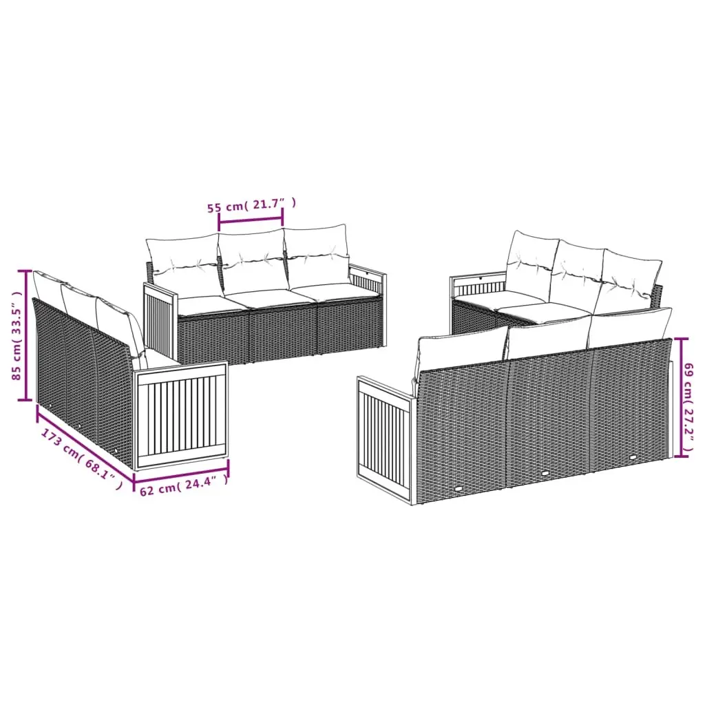12-Piece Garden Sofa Set for Relaxation