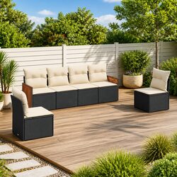 You’ll Love This Black Modular 6-Piece Garden Sofa Set