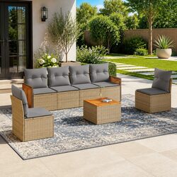 Beige 7 Piece Outdoor Sofa Set - Perfect for You