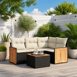 Your Perfect Outdoor Companion: 5 Piece Black Garden Sofa Set