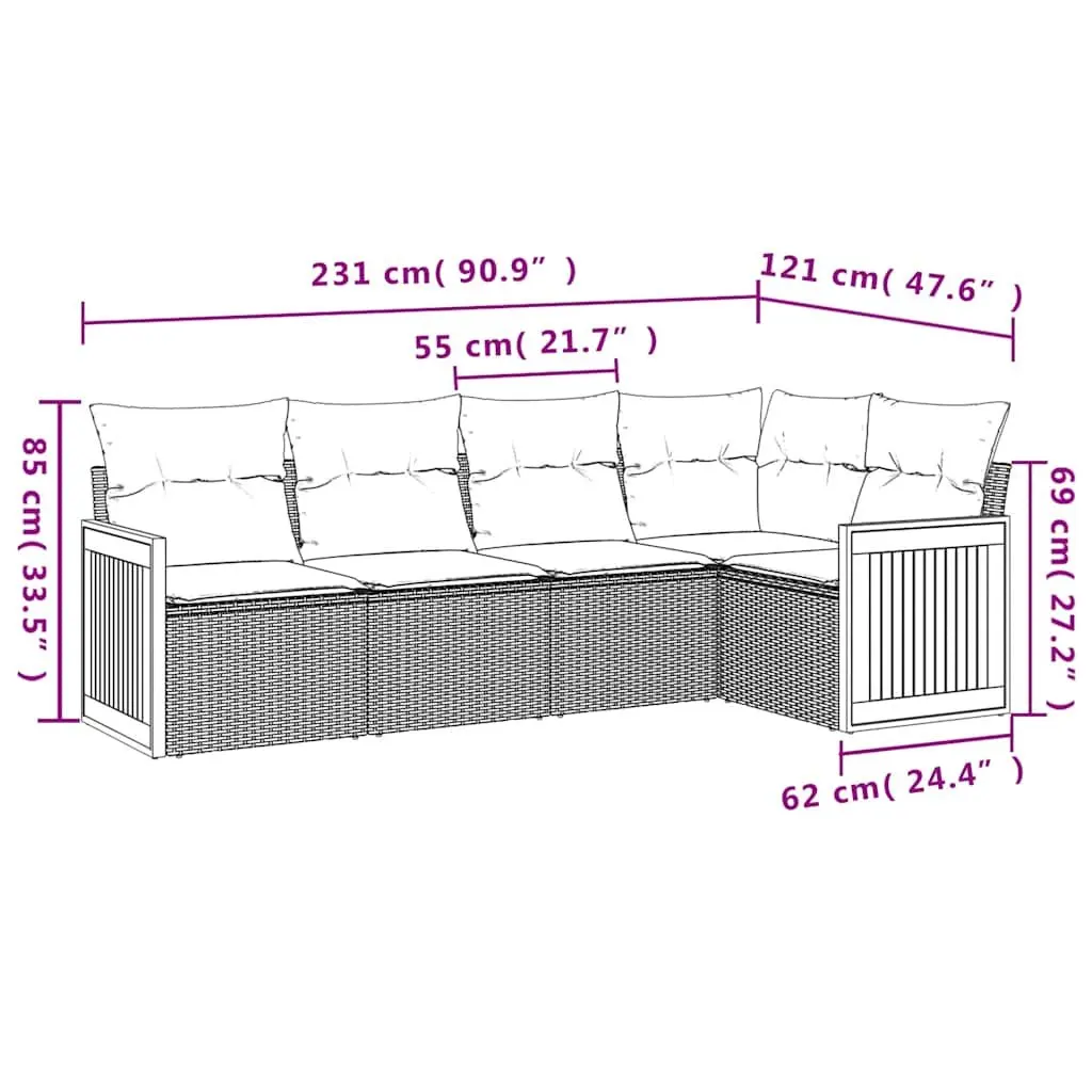 5-Piece Garden Sofa Set