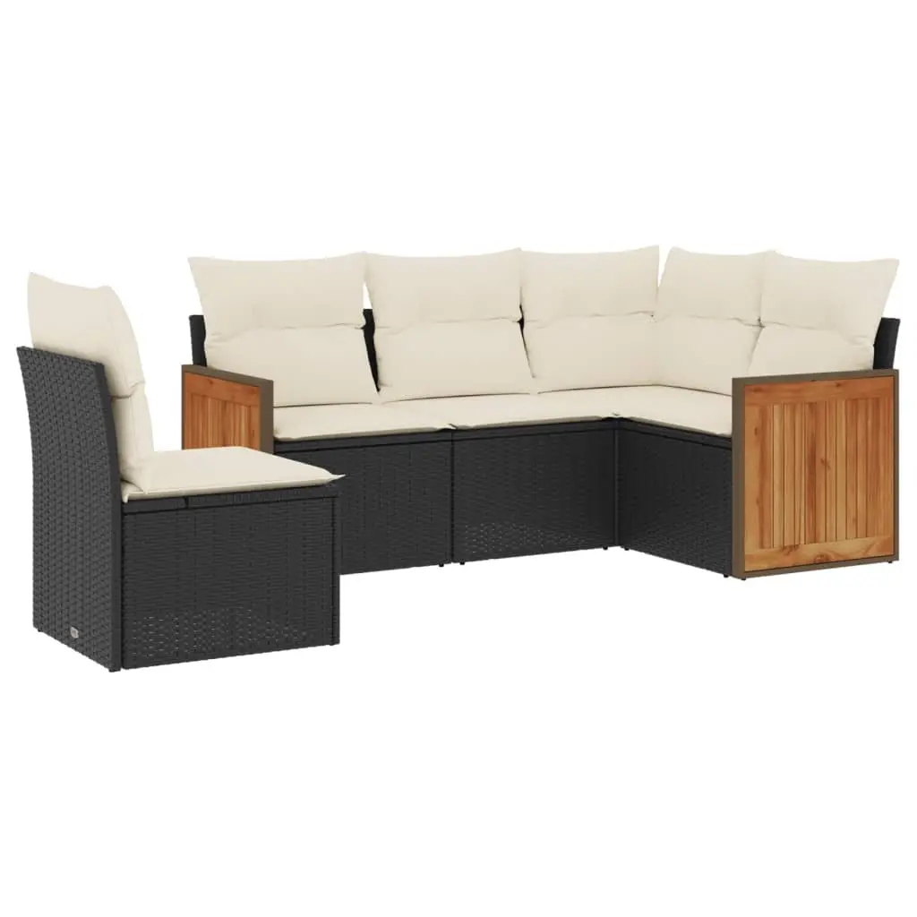5-Piece Patio Sofa Set in Black