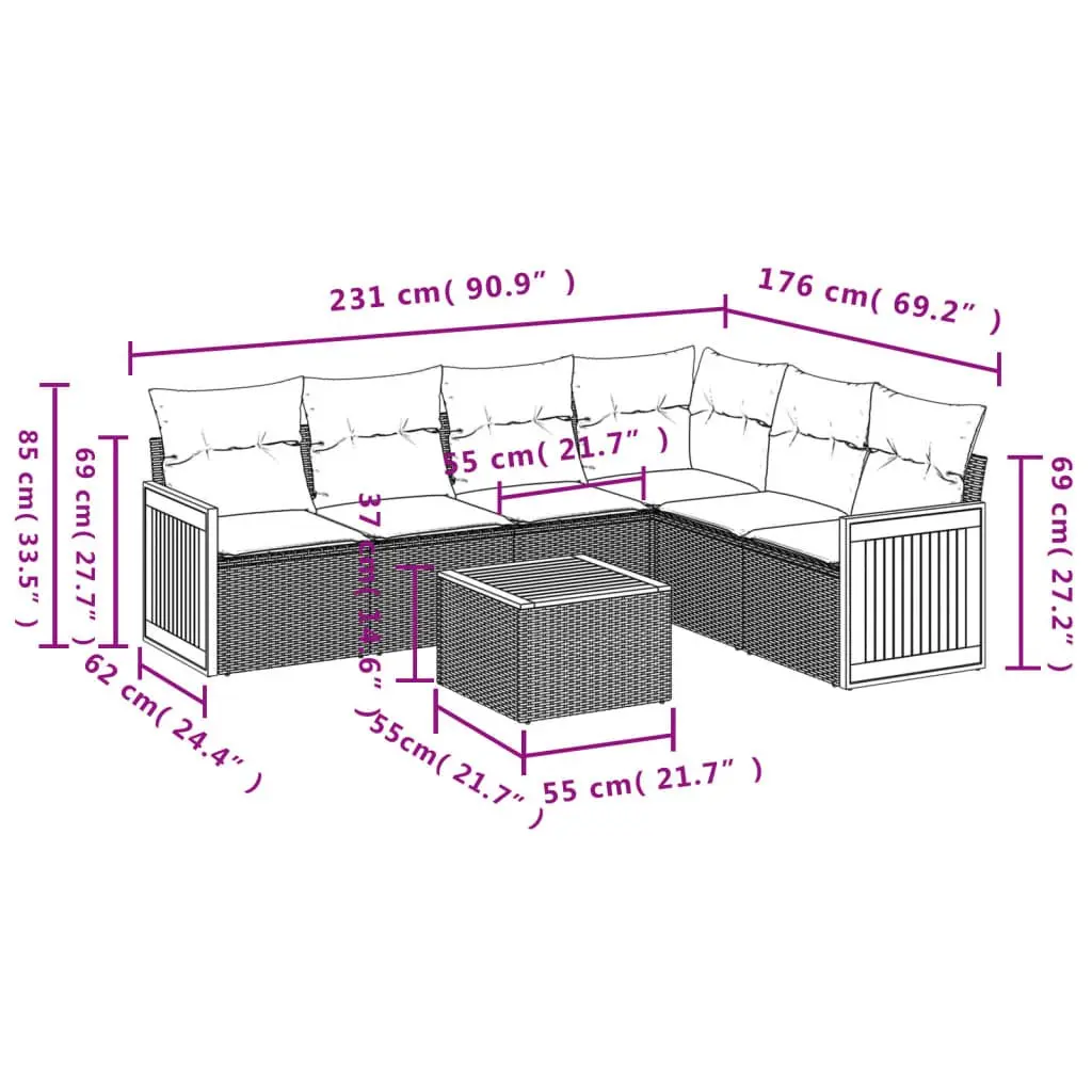 7 Piece Garden Sofa Set for Outdoor Comfort