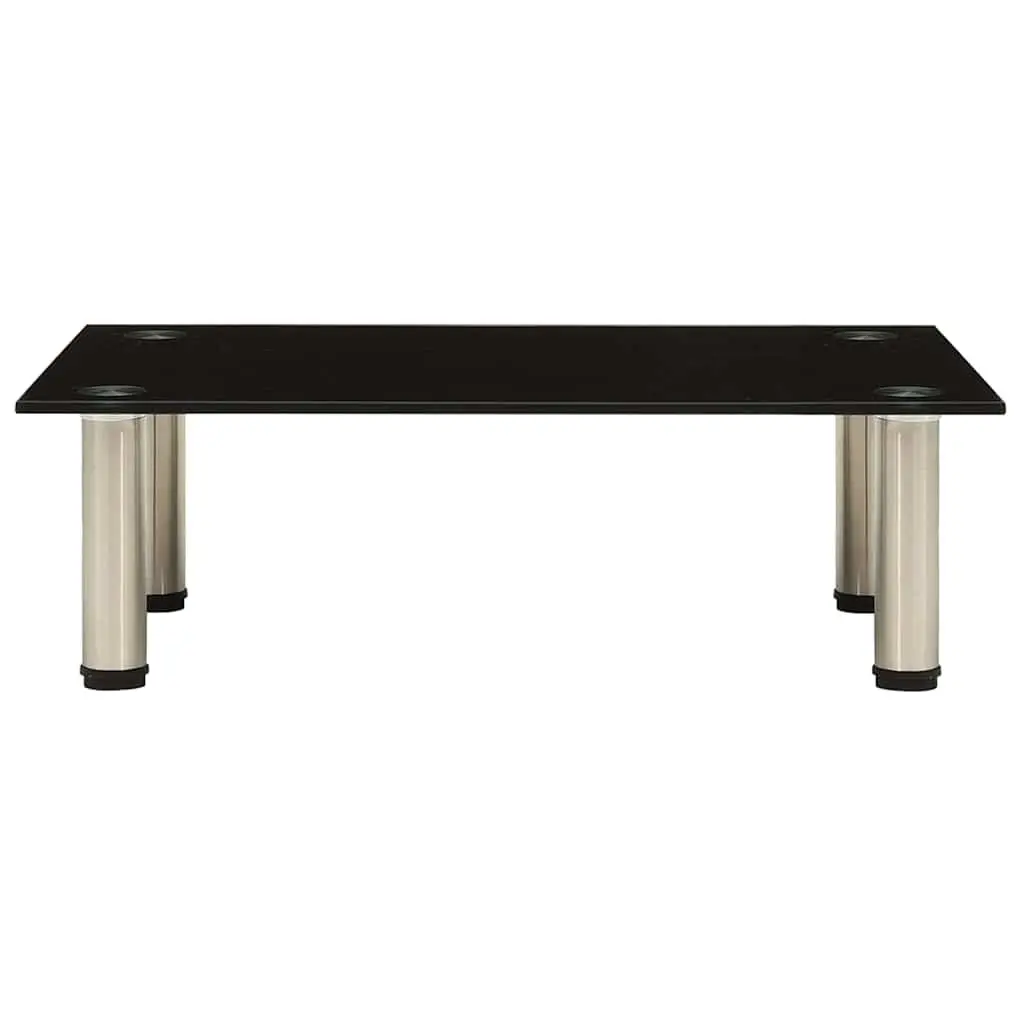 TV Stand Modern Black Tempered Glass 60 x 35 x 17 cm