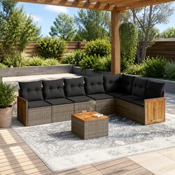 Your Perfect Outdoor 8 Piece Sofa Set in Grey