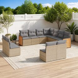 Friendly 11-Piece Garden Sofa Set with Cushions