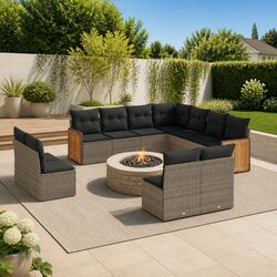 Friendly 11-Piece Outdoor Sofa Set with Cushions