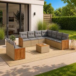 Friendly 10-Piece Garden Sofa Set for Your Patio