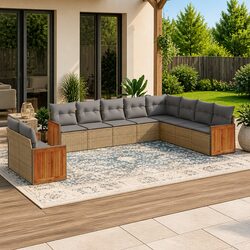 10-Piece Outdoor Sofa Set in Beige for You