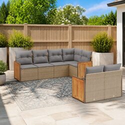 Your Friendly 7-Piece Garden Sofa Set with Cushions