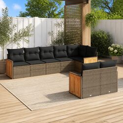 8-Piece Grey Modular Sofa Set: Comfort for Your Patio