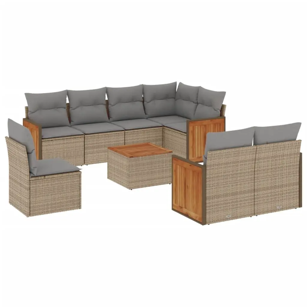 Outdoor Garden Sofa Set Modular 9 Piece Beige