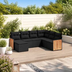 Friendly 7 Piece Outdoor Sofa Set in Black