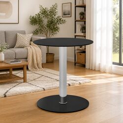 Coffee Table Black Modern Glass Top 40cm Accent Tempered Design Living Room