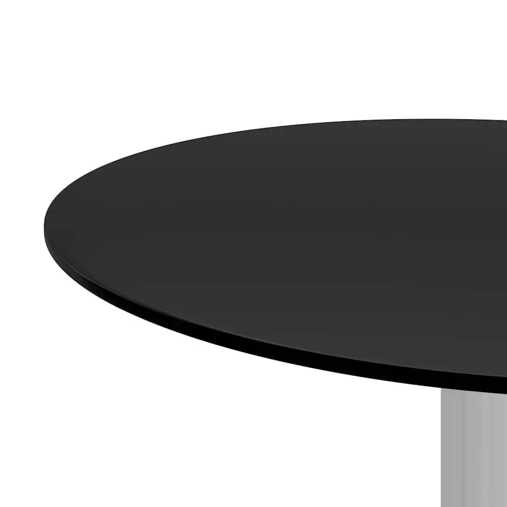 Coffee Table Modern Black Tempered Glass Top 40cm