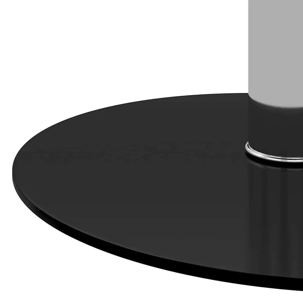 Coffee Table Modern Black Tempered Glass Top 40cm