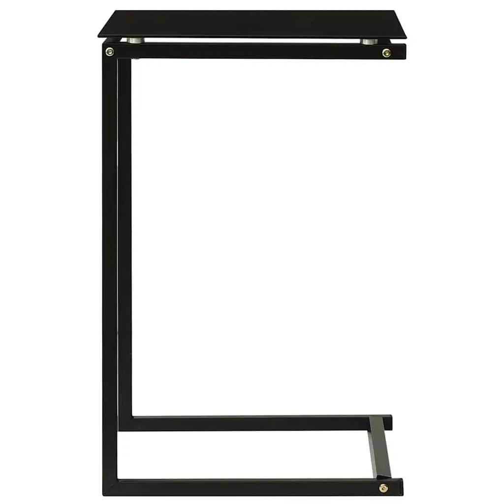 Side Table Modern Black Tempered Glass Accent End Table 40 x 40 x 60 cm