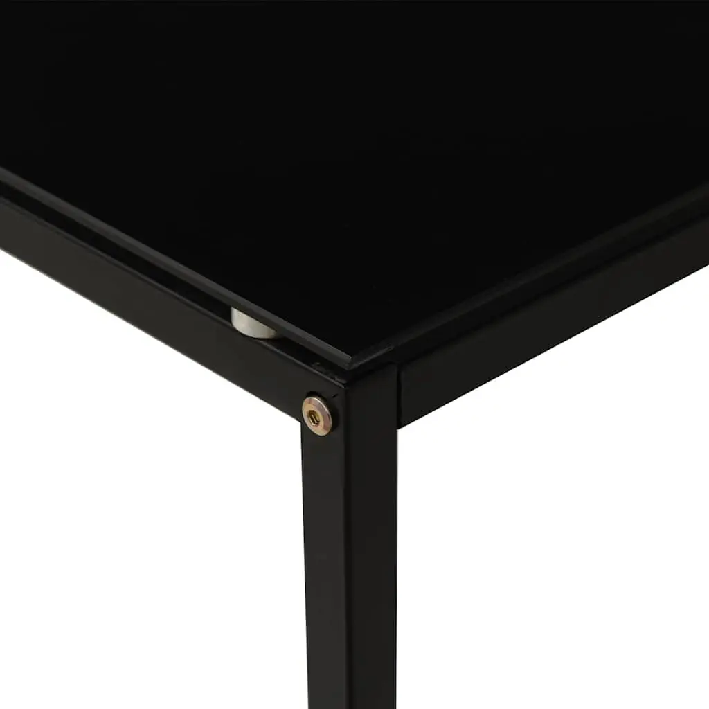 Side Table Modern Black Tempered Glass Accent End Table 40 x 40 x 60 cm