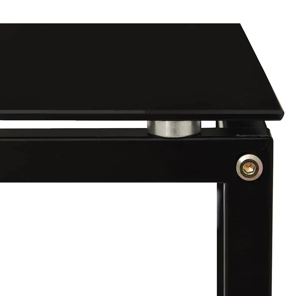 Side Table Modern Black Tempered Glass Accent End Table 40 x 40 x 60 cm