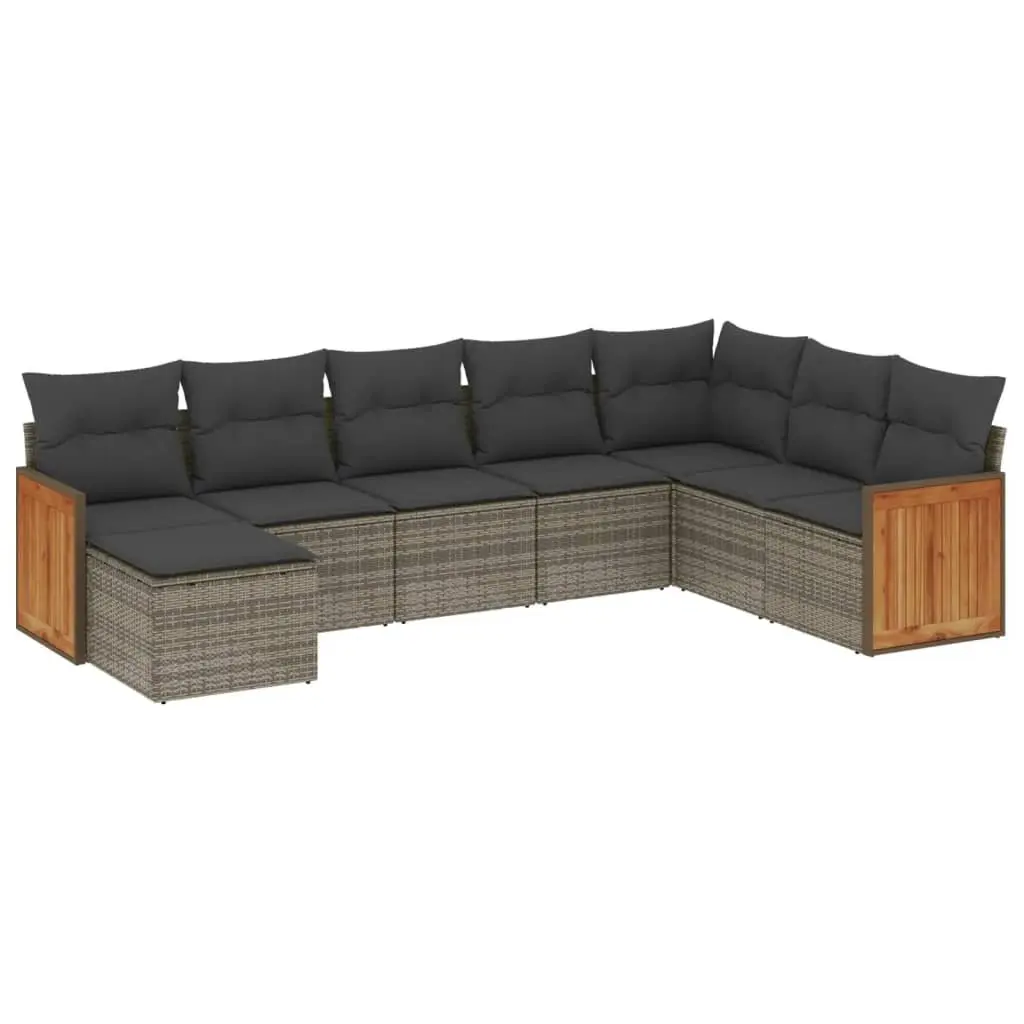 Garden Sofa Set 8 Piece Outdoor Furniture Patio Grey Rattan Modular with