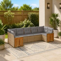 Friendly 7 Piece Outdoor Garden Sofa Set with Cushions