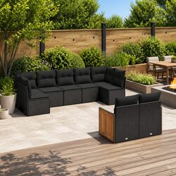Your New Favorite 9-Piece Garden Sofa Set in Black