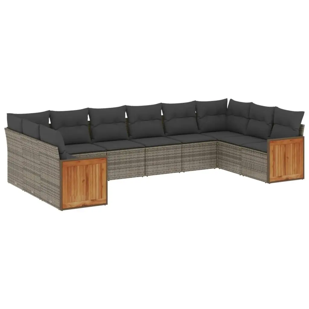 10-Piece Grey Garden Sofa Set