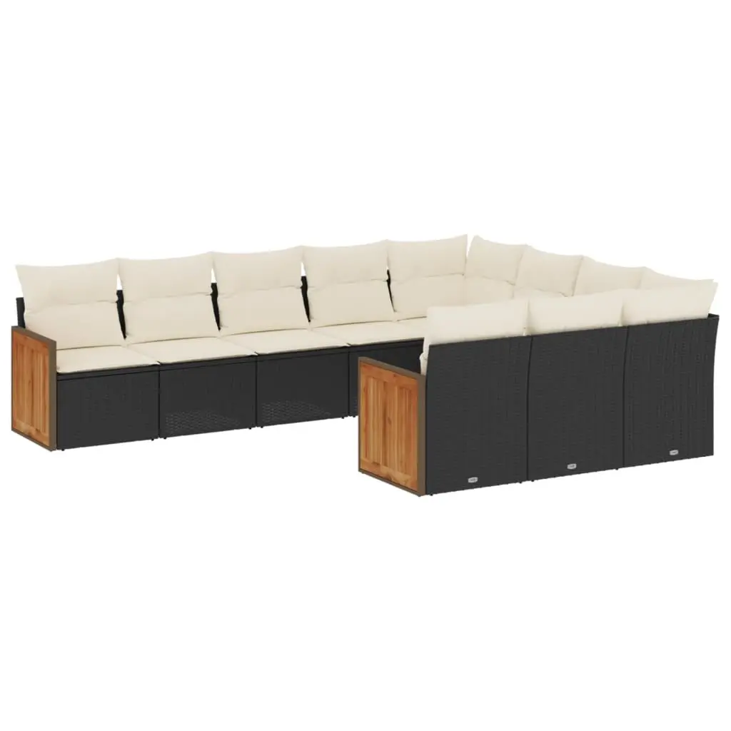 Garden Sofa Set 10 Piece Outdoor Furniture Patio Black Rattan Modular Lounge